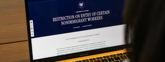 Image of computer showing webpage with Presidential Proclamation on it.